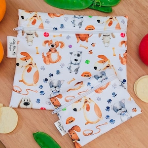 Reusable Food Bag alternative to Plastic & silicone Zero waste sandwich Washable Food Pouch Snack Bags Max dogs image 1