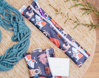 Travel Soap waterproof bag | travelling essential pouch zerowaste reusable  case with Toothbrush holder Dogs