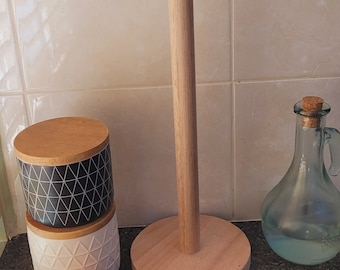 Wooden Kitchen paper towel holder natural wood grain, Australian Made handmade.