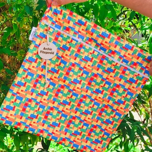 Sac de bain étanche personnalisé Blocks | Séparez les vêtements humides et secs | Cours de natation, vêtements sales, école pour enfants, salle de sport, sac de plage