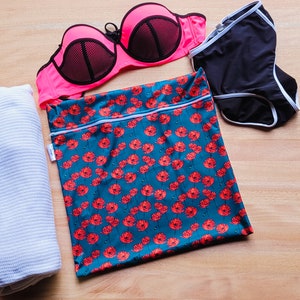 sac de natation et humide imperméable personnalisé | Séparez les vêtements mouillés et secs | Cours de natation, vêtements sales, école enfants, salle de sport, sac de plage coquelicot