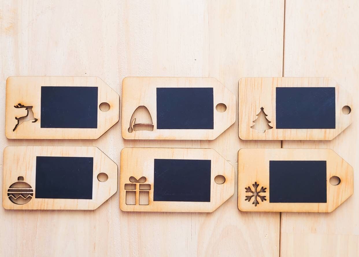 Timber Labels Reusable Gift Tags, Timber / Wood With Blackboard Backing - Chalk ...