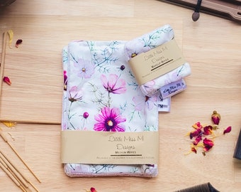 Reusable Makeup Wipes & Cloths |  Zerowaste Facial Rounds | Eco-friendly gifts Bright, Floral | Australian Pink Dandy