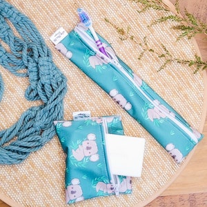 Travel Soap waterproof bag | travelling essential pouch zerowaste reusable  case with Toothbrush holder Koala animal Australia