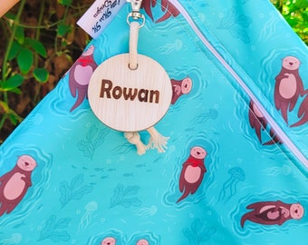 Nutria personalizada impermeable natación & bolsa húmeda / ropa húmeda y seca separada / clases de natación, ropa sucia, escuela para niños, gimnasio, bolsa de playa