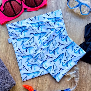 Sac de bain imperméable bleu personnalisé | Séparez les vêtements humides et secs | Cours de natation, vêtements sales, école pour enfants, Eden Whales