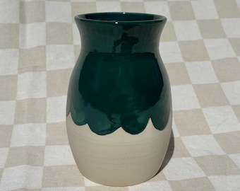 Handmade Stoneware Small Dark Teal Vase | Australian Handcrafted Pottery