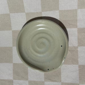 OLD ROOTS - Handmade Green Spoon-rest | Wheel-thrown Stoneware Spoon-rest