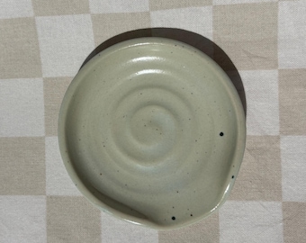Handmade Stoneware Green Spoon-rest | Australian Handmade Pottery