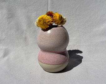Handmade Stoneware Small Pink Vase | Australian Handcrafted Pottery