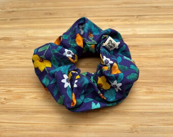 Citrus Floral Scrunchie | Whimsical Cotton Hair Accessory | Cottagecore Style