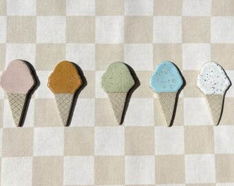 Handmade Stoneware Ice Cream Fridge Magnet | Australian Handcrafted Pottery