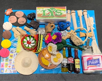 Comida mexicana en miniatura, cocina, artículos para el hogar Ofrendas Día de Los Muertos Día de los Muertos