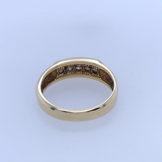 14k Yellow Gold Ring W/ 5 Round Diamond Stones - image 3