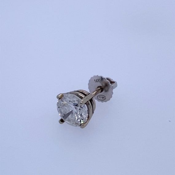 Single Stud Earring/1.00CT/Natural Diamond/Real G… - image 1