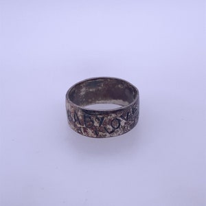 925 Sterling Silver Thick Band Ring Engraved &quot;My Baby Love You 4 Ever My Heart&quot;