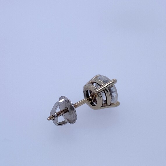 Single Stud Earring/1.00CT/Natural Diamond/Real G… - image 2