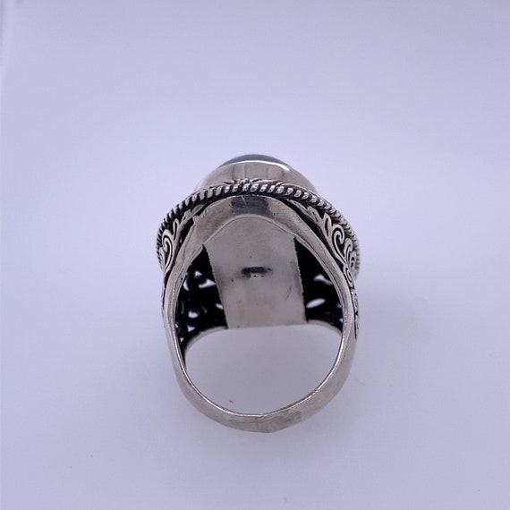 925 Sterling Silver Custom Gold Flake Vintage Ring - image 3