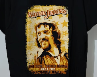 Vtg WAYLON JENNINGS music country Rockabilly tee REPRINT T-SHIRT SZ S-5XL #@#@