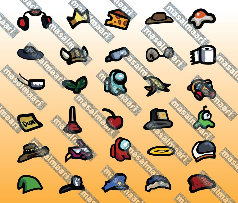 Download Among Us 30 Hats Vector Include 12 Characters | Etsy