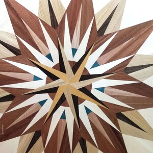 Holz Bodenmedaillon Moana Kompass Rose Inlay | Etsy