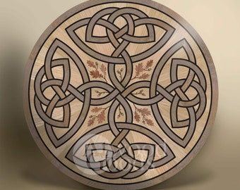 Handcrafted Celtic Wood Floor Medallion &#39;Duncan&#39; for a Timeless Touch to Your Floors - Oak, Walnut, Sapele Inlays by AtwoodGoods