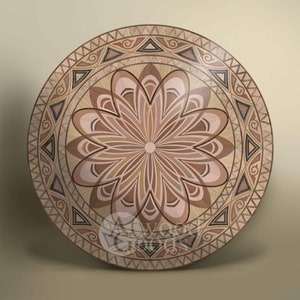 Wood floor medallion &quot;Ancona&quot; - Wooden floor inlay for hardwood flooring, parquet or engineered flooring. Handcrafted by AtwoodGoods.