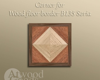 Corner for wood floor border "Soria" Wooden decorative border for wood floor border "Soria. Palace parquet corner by AtwoodGoods. Handmade