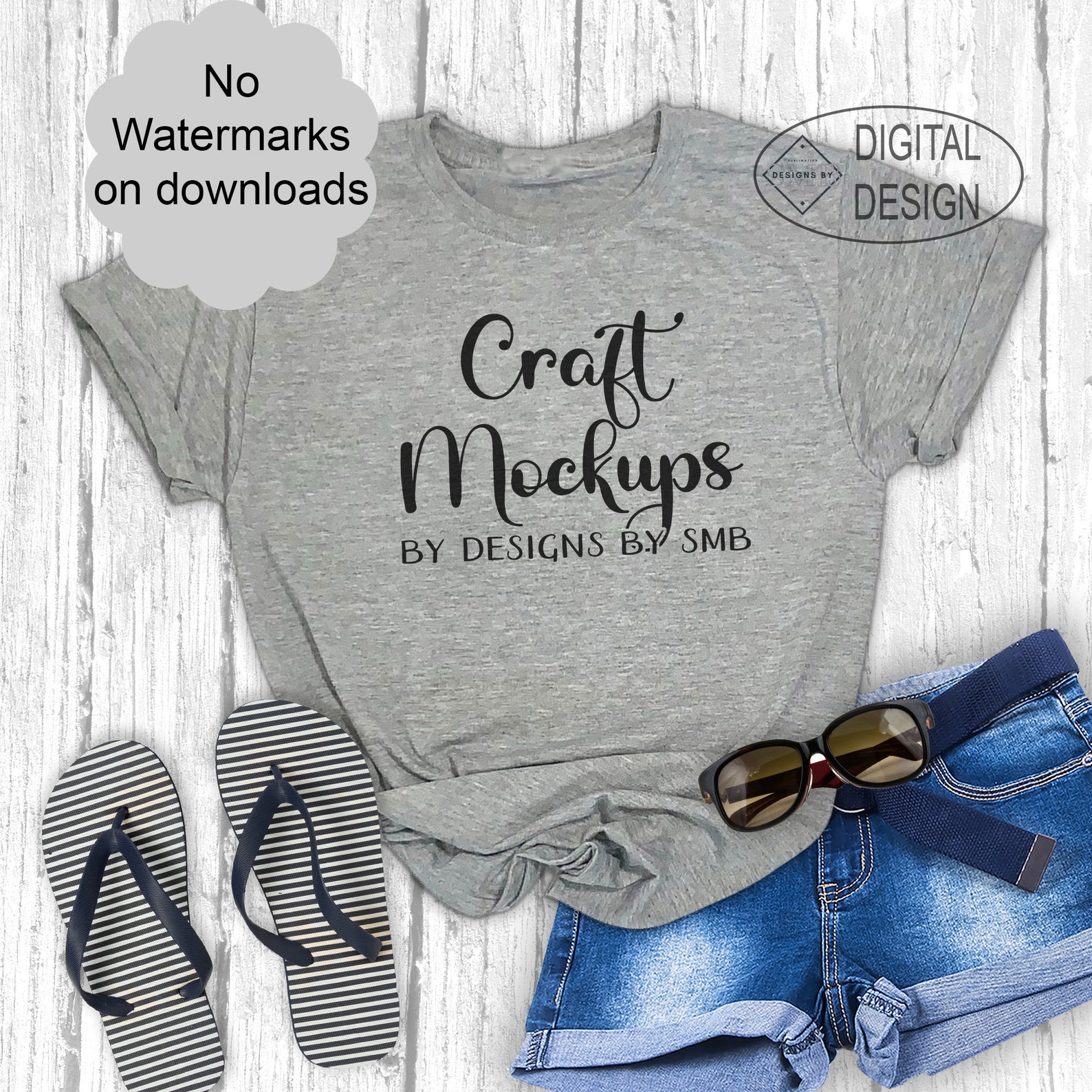 Jerzee 21MR Gray Tshirt MOCKUP Athletic Heather tee Flat
