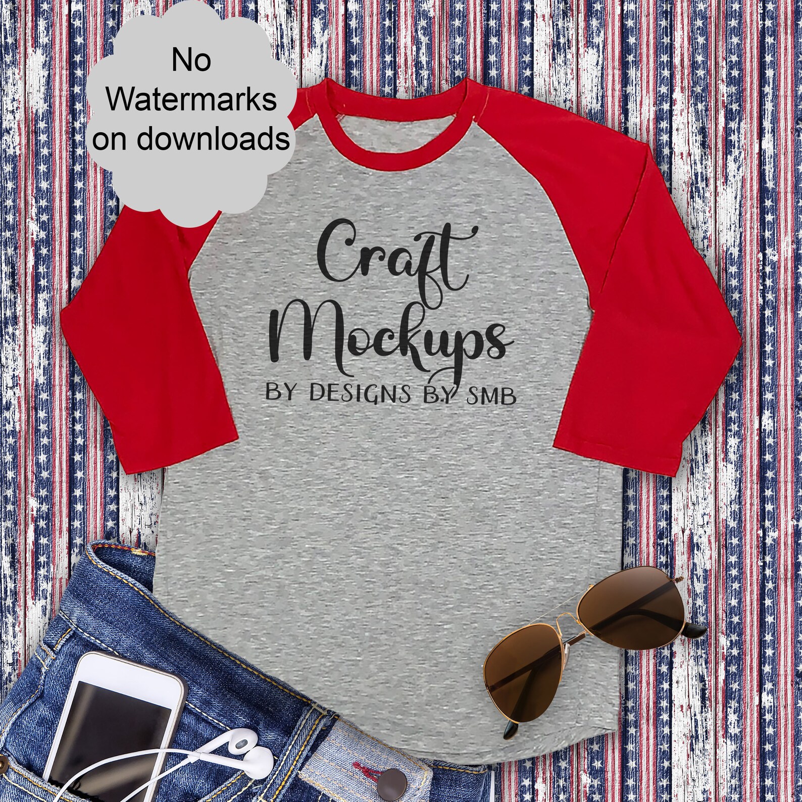 Download EGPRO Raglan MOCKUP Red 3/4 Sleeve Varsity H214 Flat Lay ...