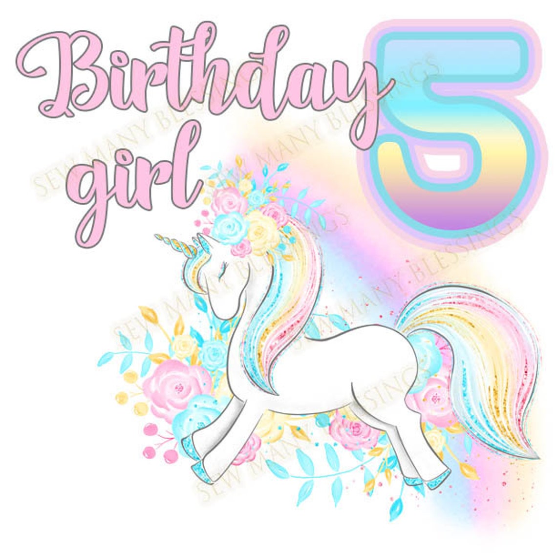 Digital PNG Set of 9 Unicorn Birthday Girl Numbers Unicorn - Etsy UK