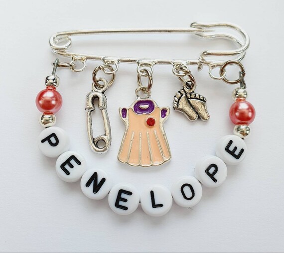 KILT PIN PERSONALISED PRAM CHARM CHOICE OF DESIGN AND COLOUR 