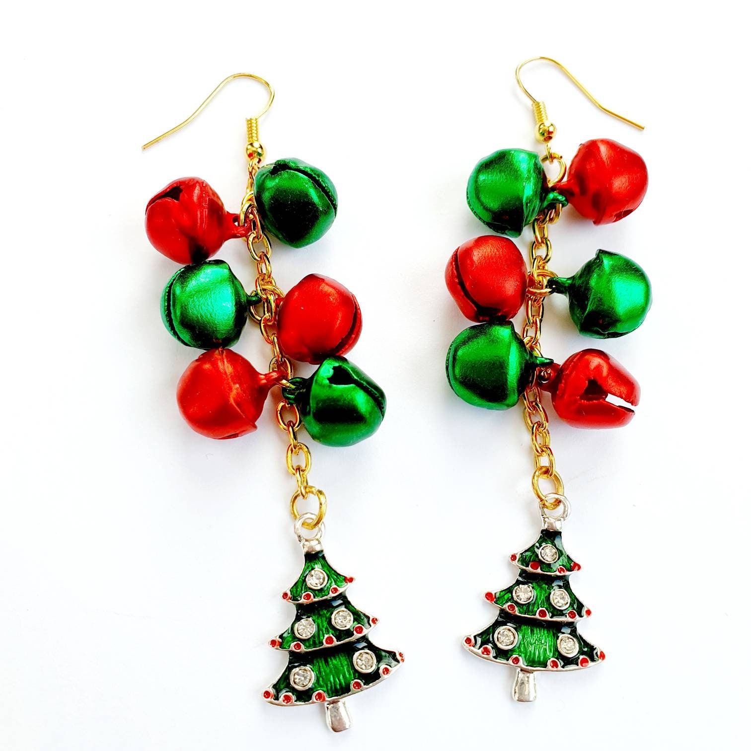 Jingle Bells and christmas tree handmade christmas necklace & Etsy