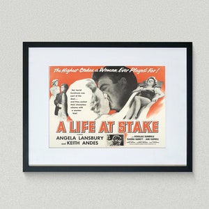 Vintage Movie Poster - A Life at Stake - Angela Lansbury - Keith Andes -  Movie Print