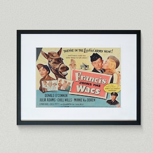 Vintage Movie Poster - Francis Joins the WACS - Donald O&#39;Connor - Julia Adams -  Movie Print