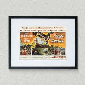 Vintage Movie Poster - The Flame and the Arrow - Burt Lancaster - Virginia Mayo -  Movie Print