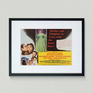 Vintage Movie Poster - Mourning Becomes Electra - Rosalind Russell - Michael Redgrave -  Movie Print