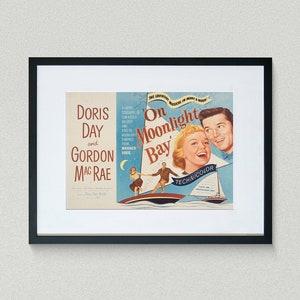 Vintage Movie Poster - On Moonlight Bay - Doris Day - Gordon MacRae -  Movie Print