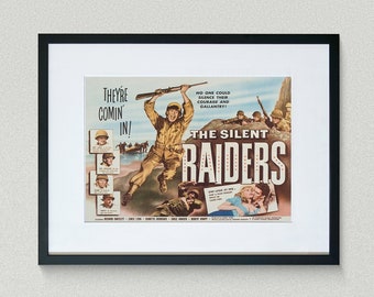 Vintage Movie Poster - The Silent Raiders - Richard Bartlett - Earle Lyon -  Movie Print