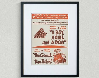 Vintage Movie Poster - A Boy, A Girl, and A Dog - Gail Russell - Dennis O'Keefe - Movie Print