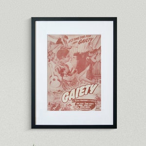 Vintage Movie Poster - Gaiety - Anne Ayars - George Negrete - Movie Print