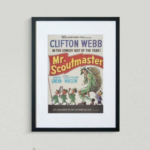 Vintage Movie Poster - Mr. Scoutmaster - Clifton Webb - Edmund Gwenn - Movie Print