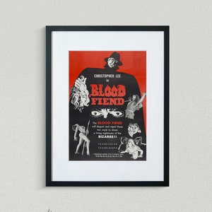 Vintage Movie Poster - Blood Fiend - Christopher Lee - Julian Glover - Movie Print