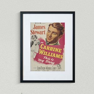 Vintage Movie Poster - Carbine Williams - James Stewart - Jean Hagen - Movie Print