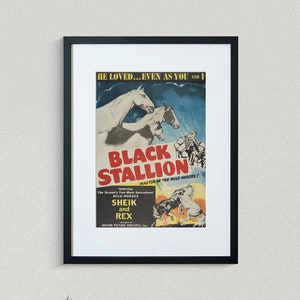 Vintage Movie Poster - Black Stallion - Sheik - Rex - Movie Print