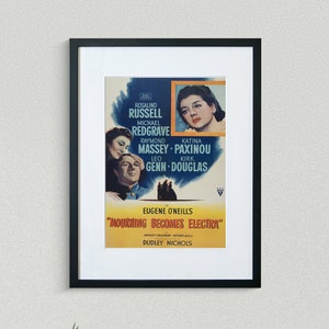 Vintage Movie Poster - Mourning Becomes Electra - Rosalind Russell - Michael Redgrave - Movie Print
