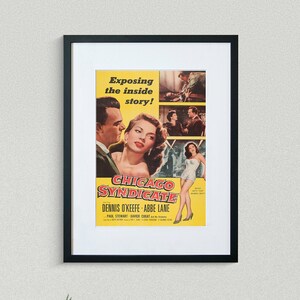 Vintage Movie Poster - Chicago Syndicate - Dennis O&#39;Keefe - Abbe Lane - Movie Print