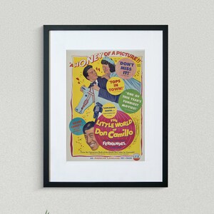 Vintage Movie Poster - The Little World of Don Camillo - Fernandel - Gino Cervi -  Movie Print