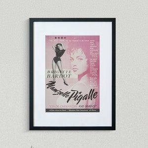 Vintage Movie Poster - Mam zelle Pigalle - Brigitte Bardot - Jean Bretonniere - Movie Print