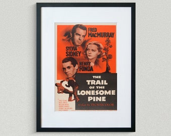 Vintage película cartel - El rastro del pino solitario - Fred MacMurray - Sylvia Sidney - Impresión de la película